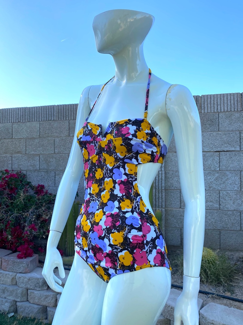 DVF x Andy Warhol poppies 2014 Cutout Swimsuit